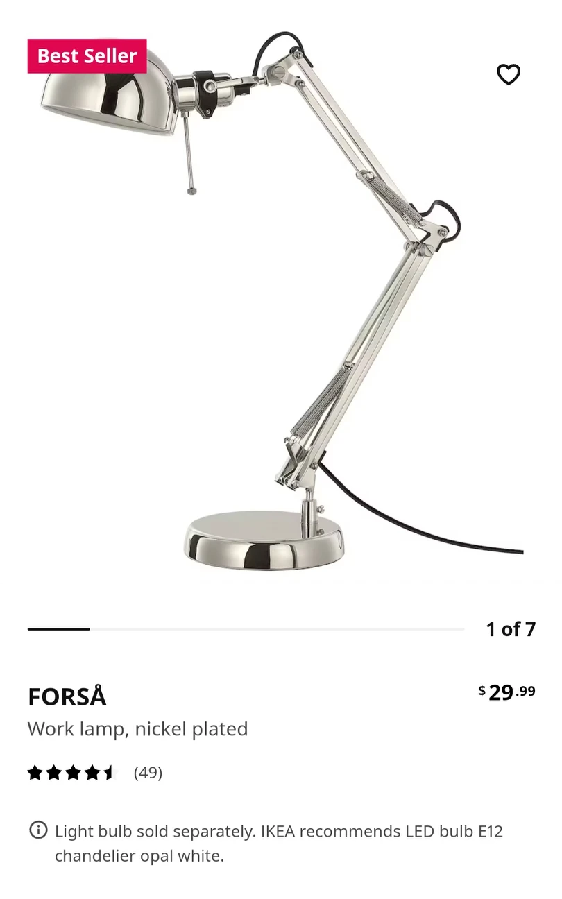 IKEA FORSA DESK/WORK LIGHTS FOR SALE! - photo 3