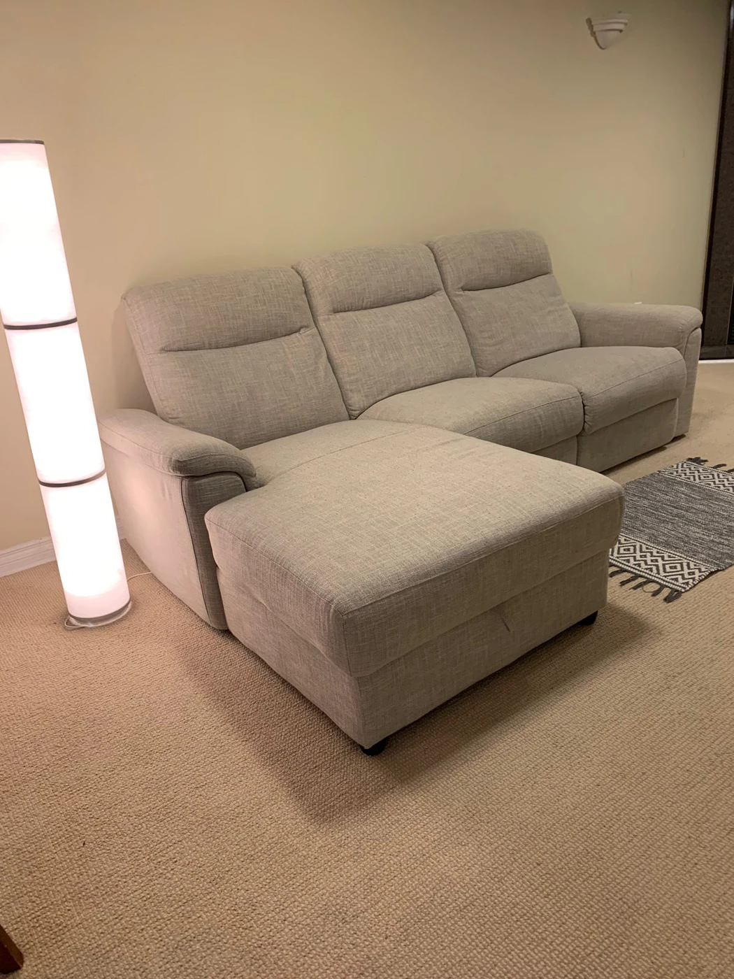 Sofa, Sectional with recliner.