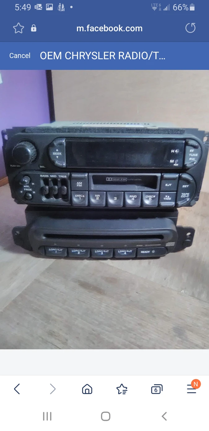 CHRYSLER RADIO/TAPE/4 DISC CD CHANGER thumbnail