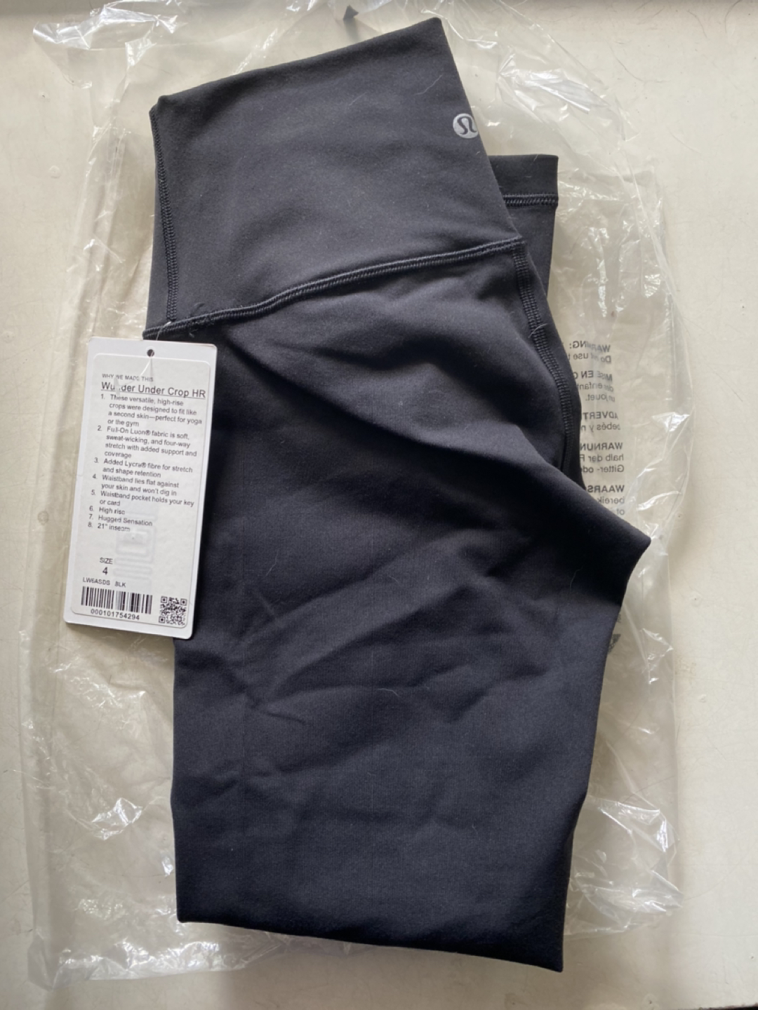 Lululemon Wunder Under Crop HR-size 4