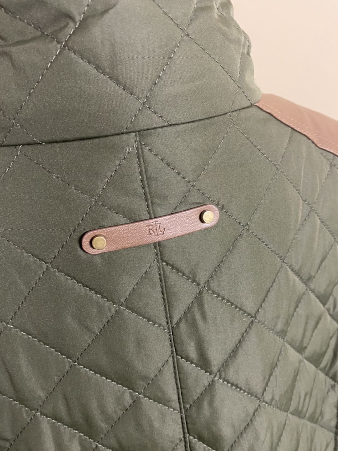 Brand new Ralph Lauren Plus  Faux Leather-Trim Quilted Jacket - photo 3