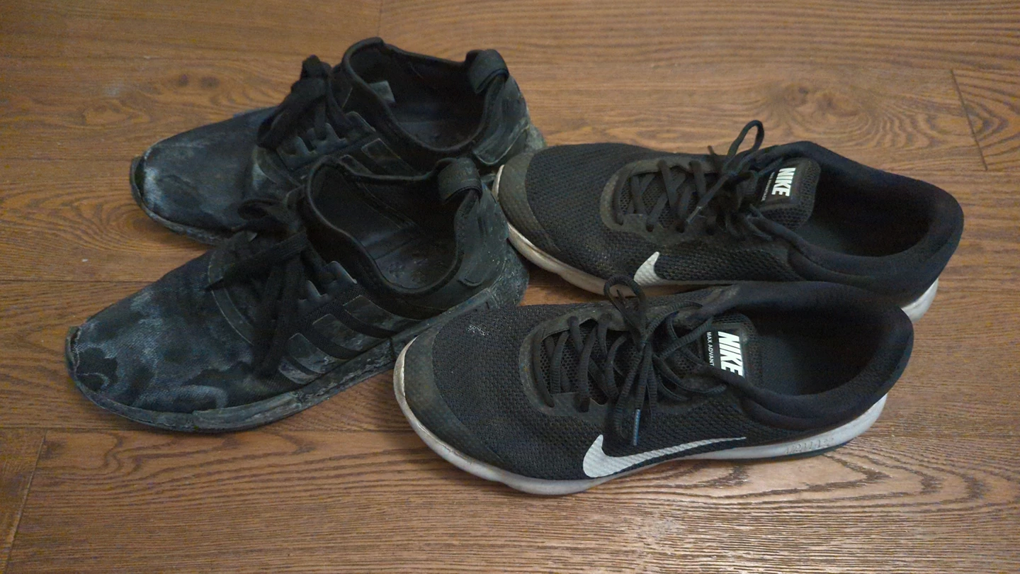 Adidas nmd r1 size 10.5 and Nike size 11 thumbnail