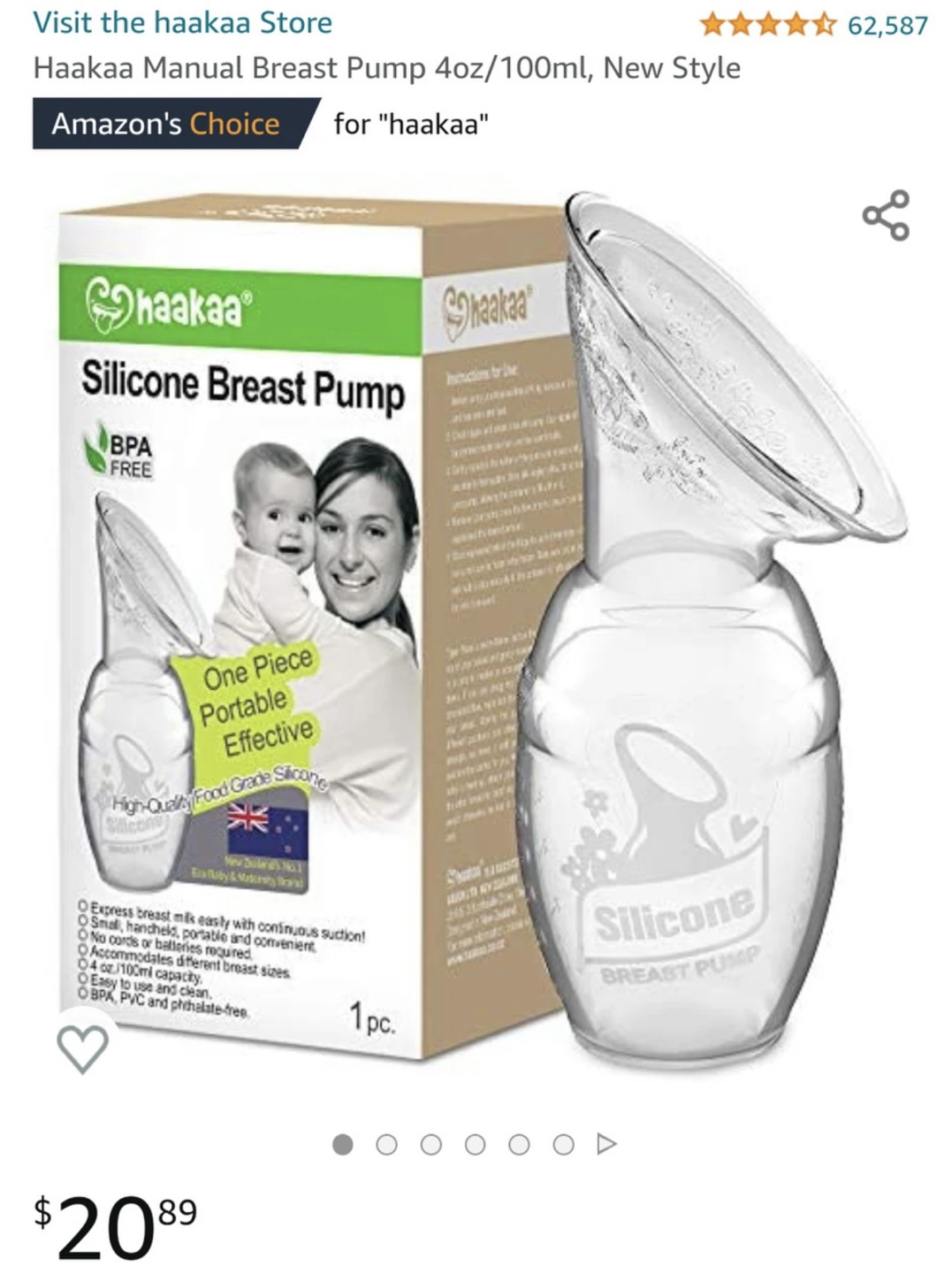Haakaa silicone breast pump thumbnail