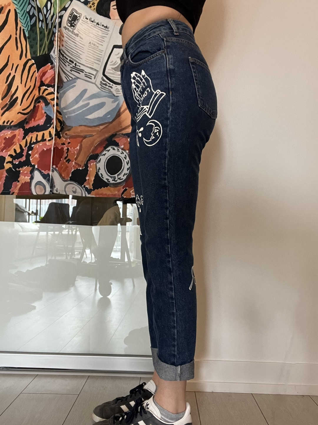 Top Shop Hand Painted Mom Jeans (give me an offer) - photo 4