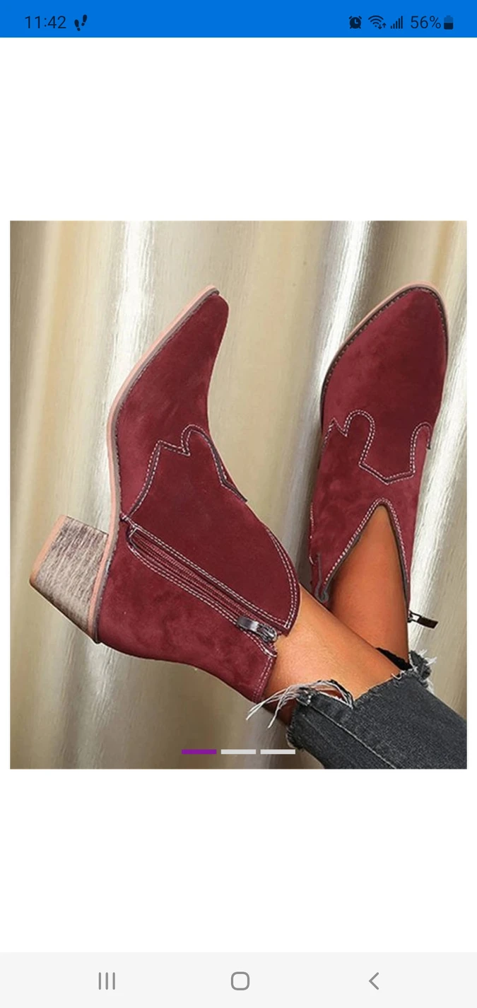☆☆NEW' Wine Woman Ankle Boots 8.5 thumbnail