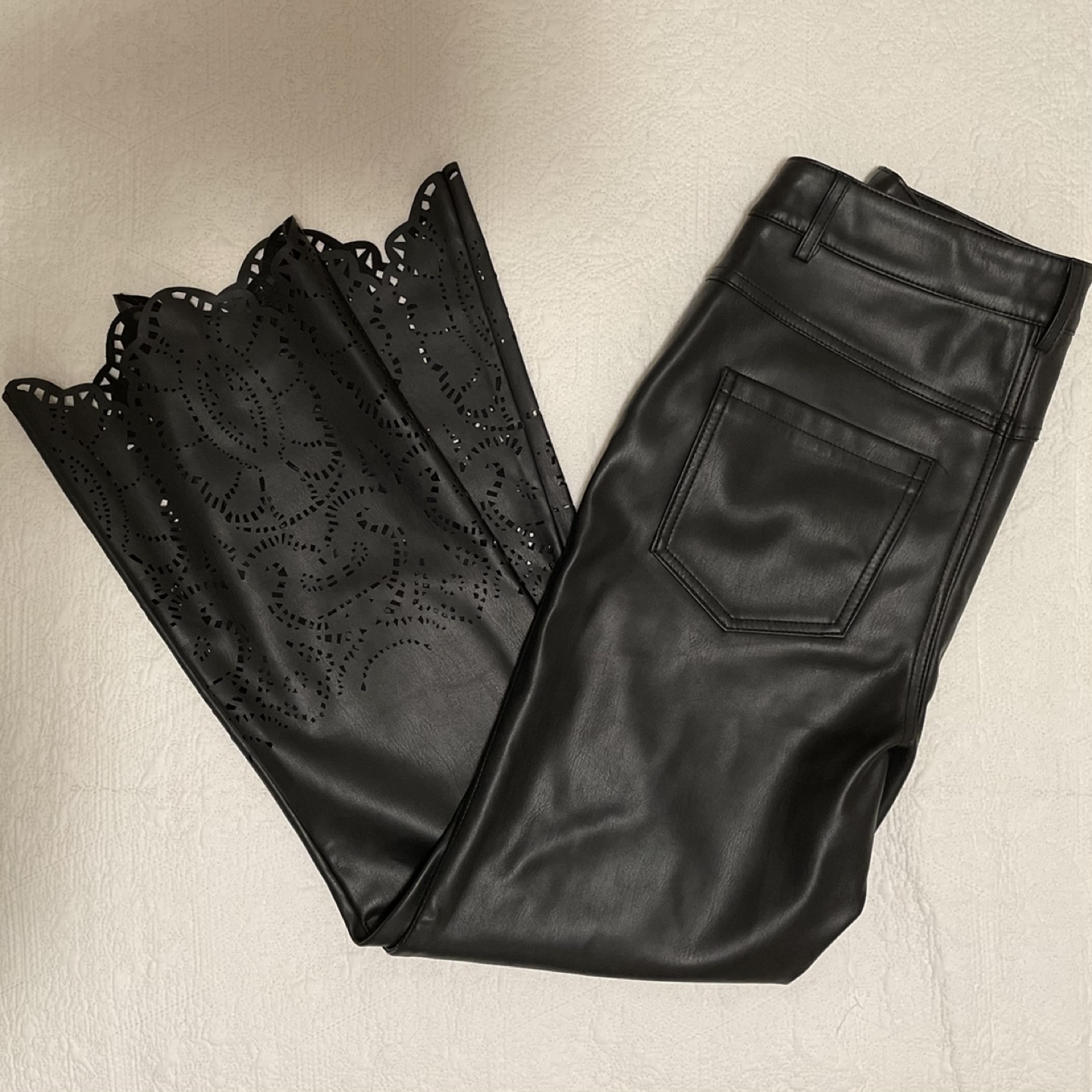 Faux leather pants