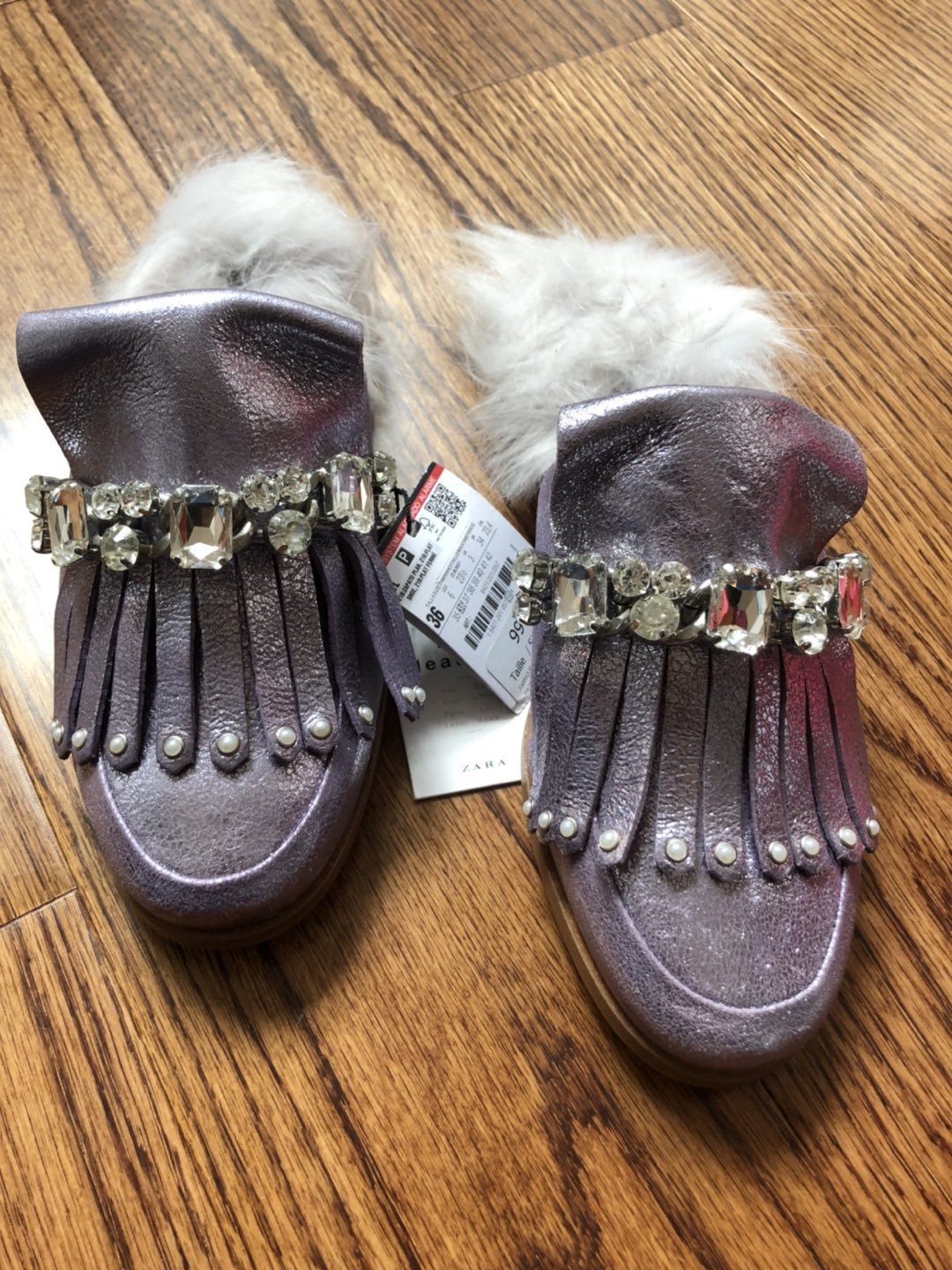 New leather Zara mules with embellishment