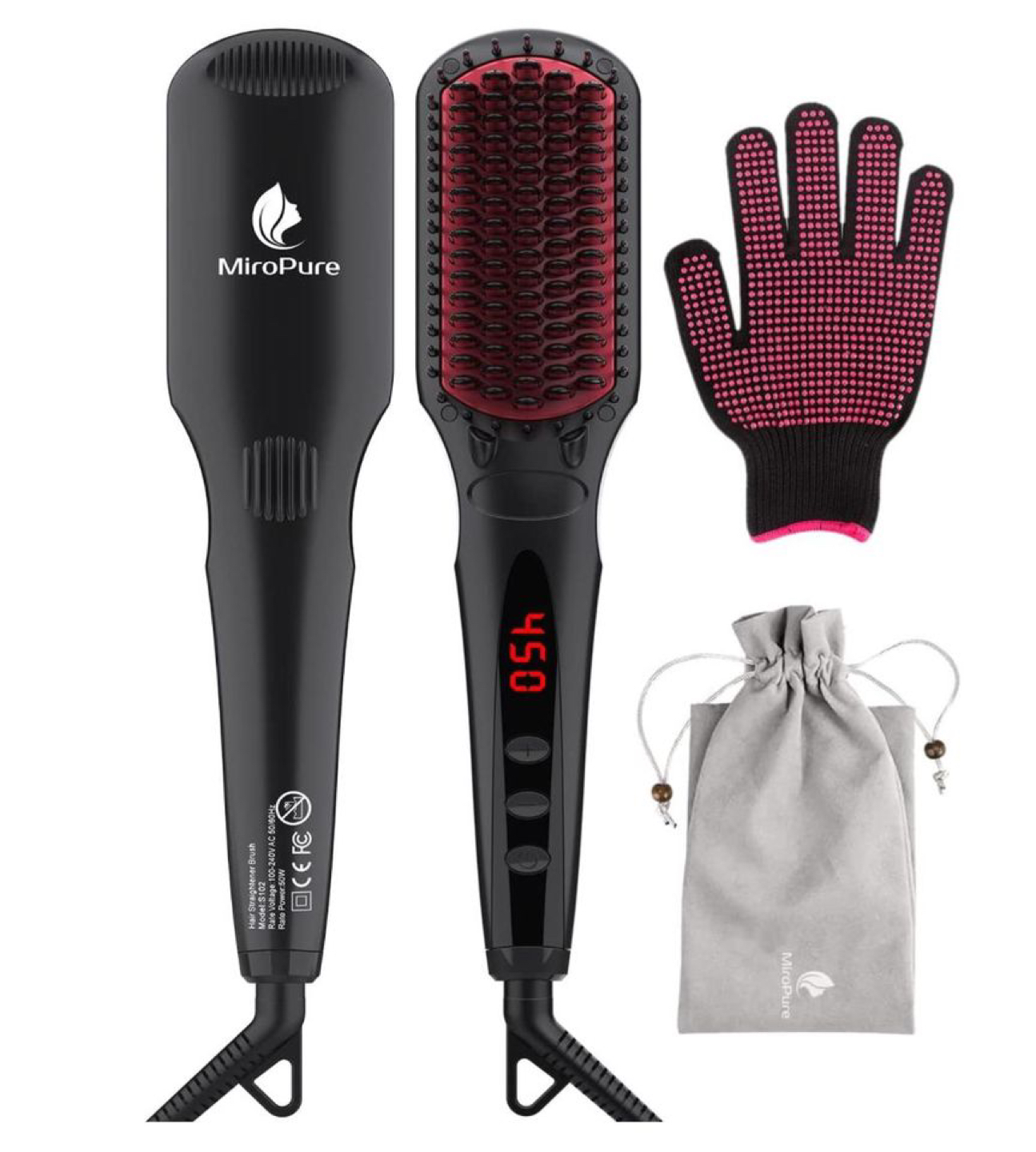 Electric Hair Straightening Brush by MiroPure