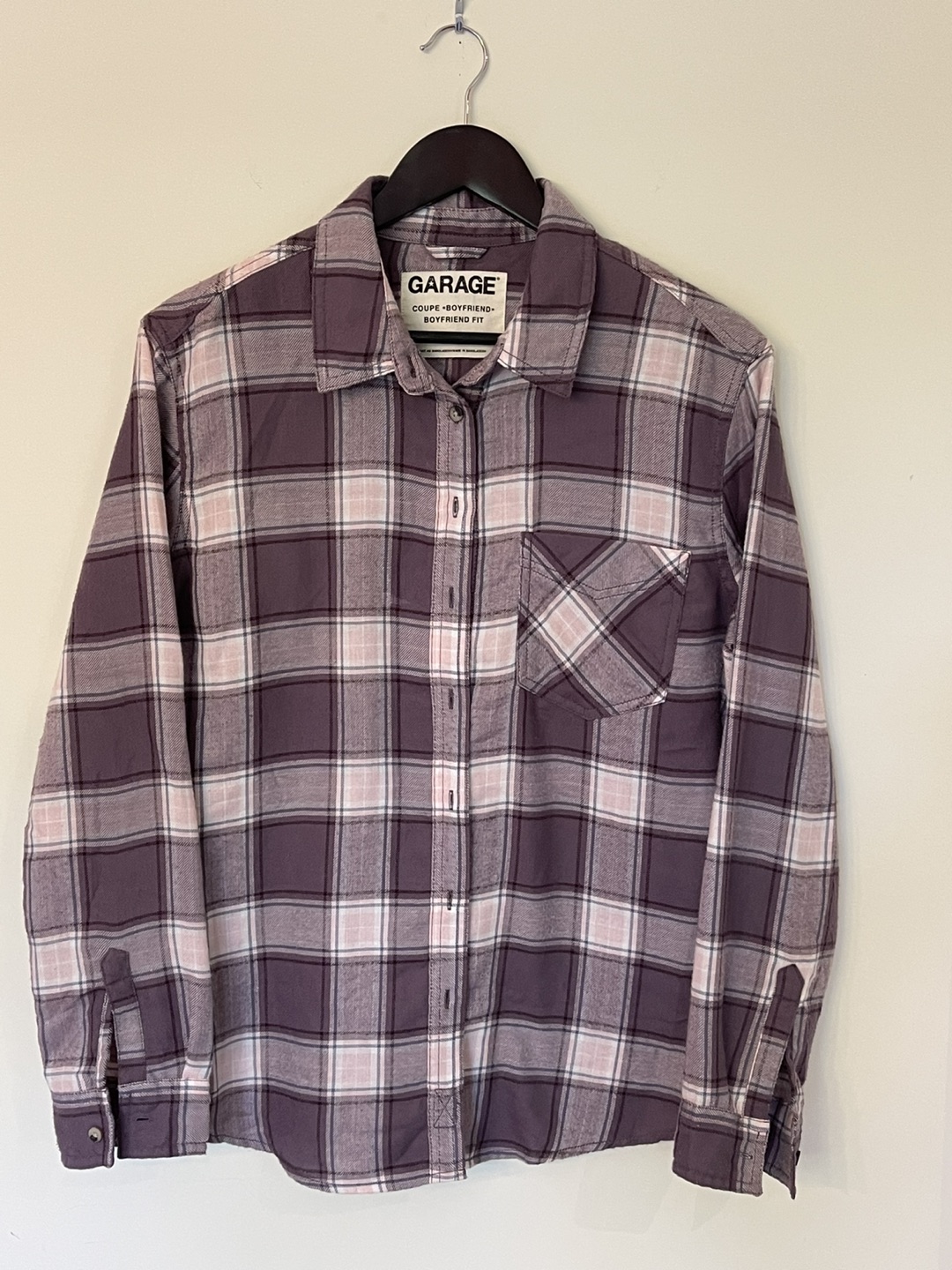 Med Boyfriend Fit Flannel Shirt from Garage thumbnail