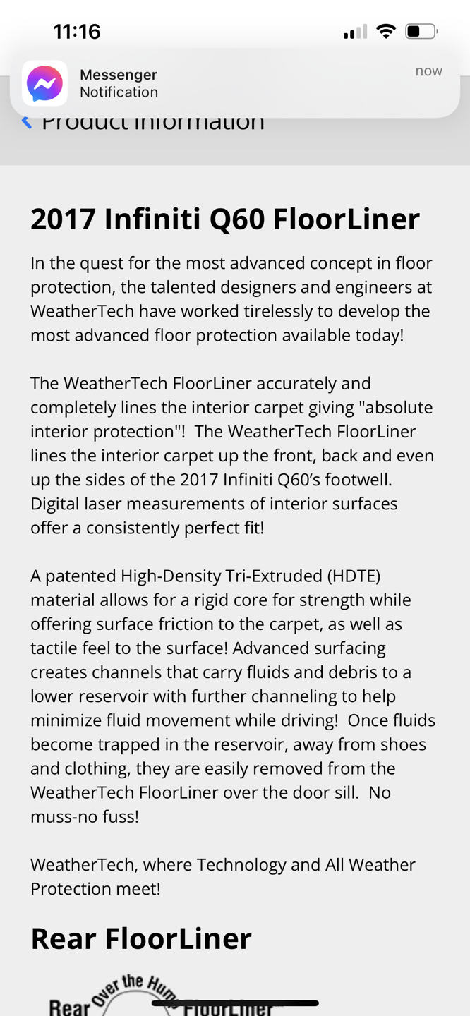 Infiniti Q60 weather techs - photo 5