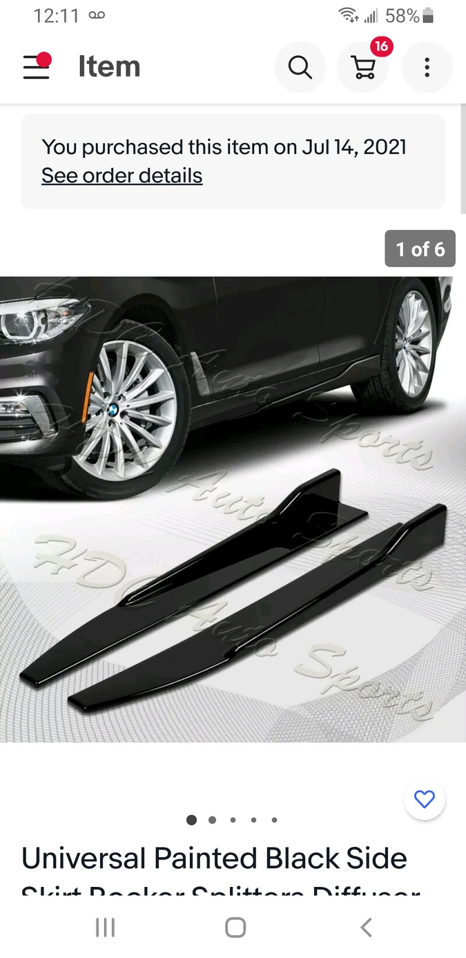 Black Universal under side skirt thumbnail