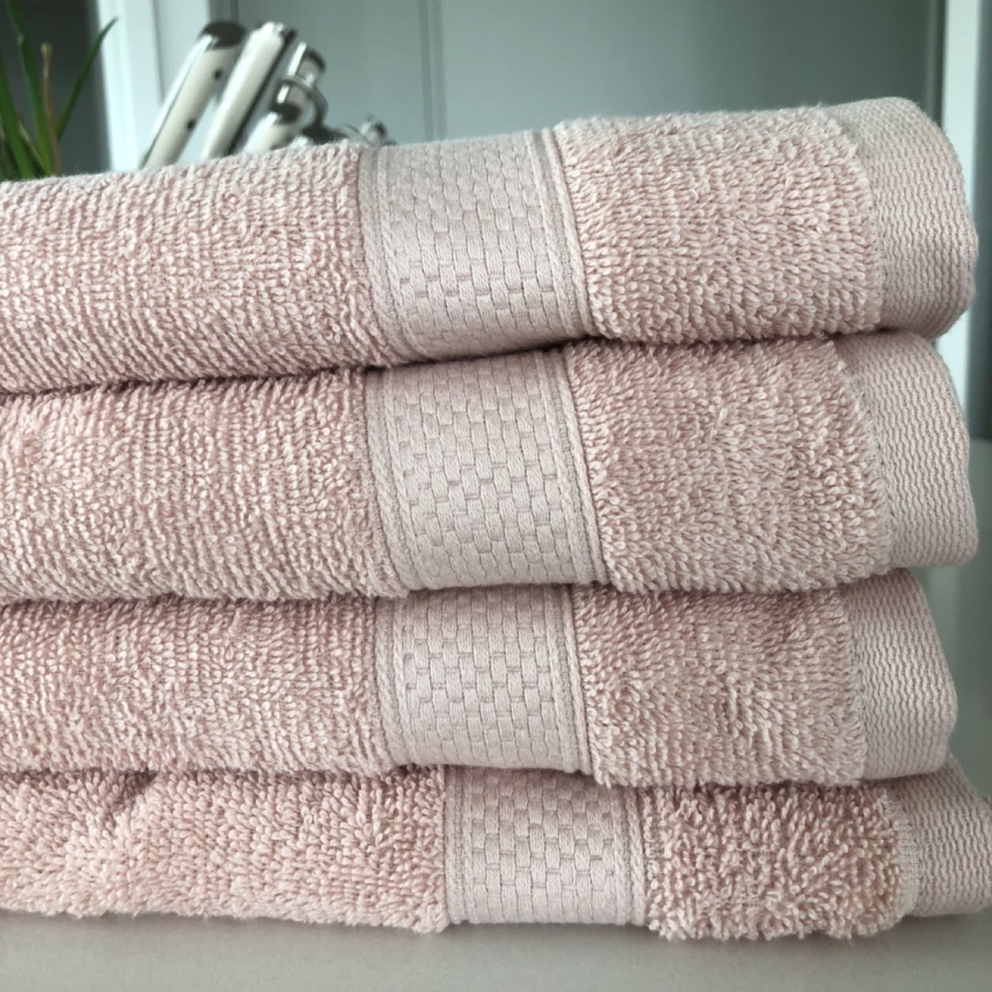 New | Large light pink bath towels | 30”x50” thumbnail