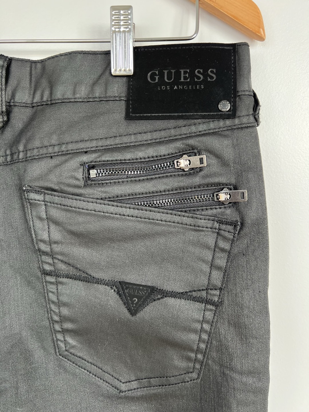 Guess coated jeans with zipper detail thumbnail