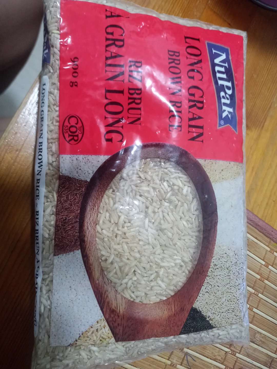 New, unopened brown rice