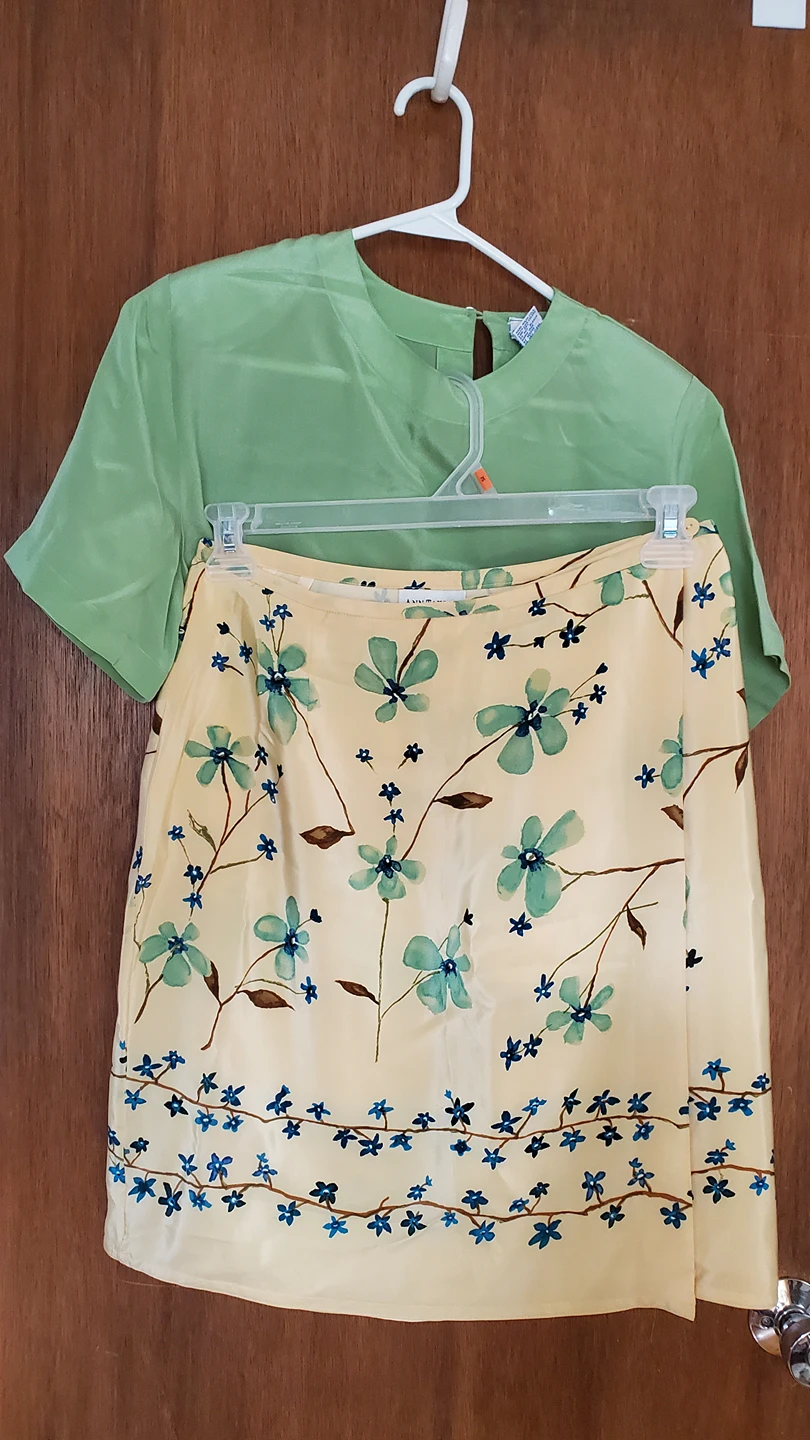 Ann Taylor Silk Skirt and silk  blouse image indicator(7)