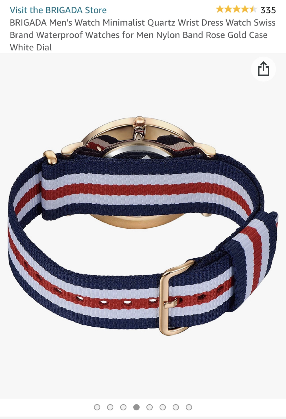 Mens Watch Quartz Nylon Band Rose Gold Case Dia. 44mm - photo 4