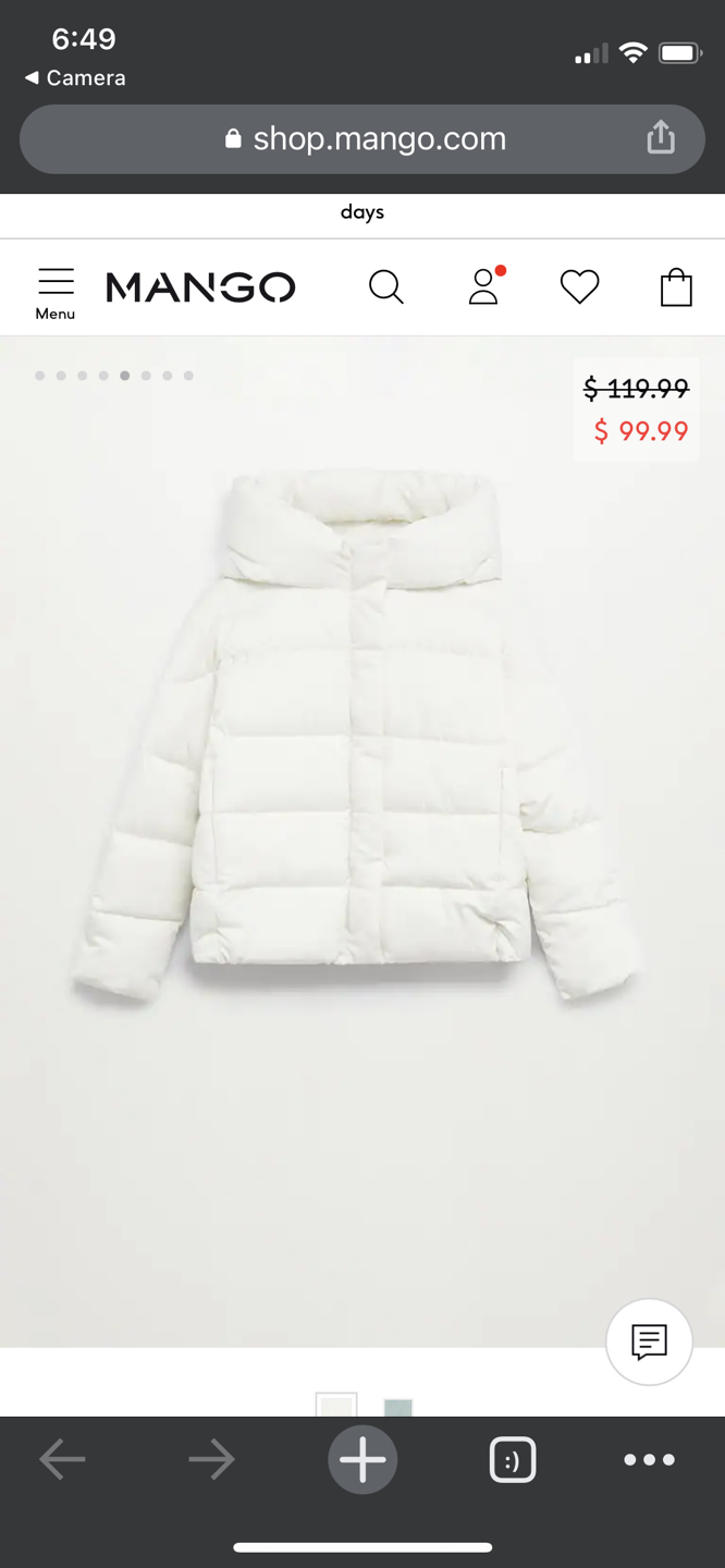 Mango Teens Puffer Coat size xs (new with tag)