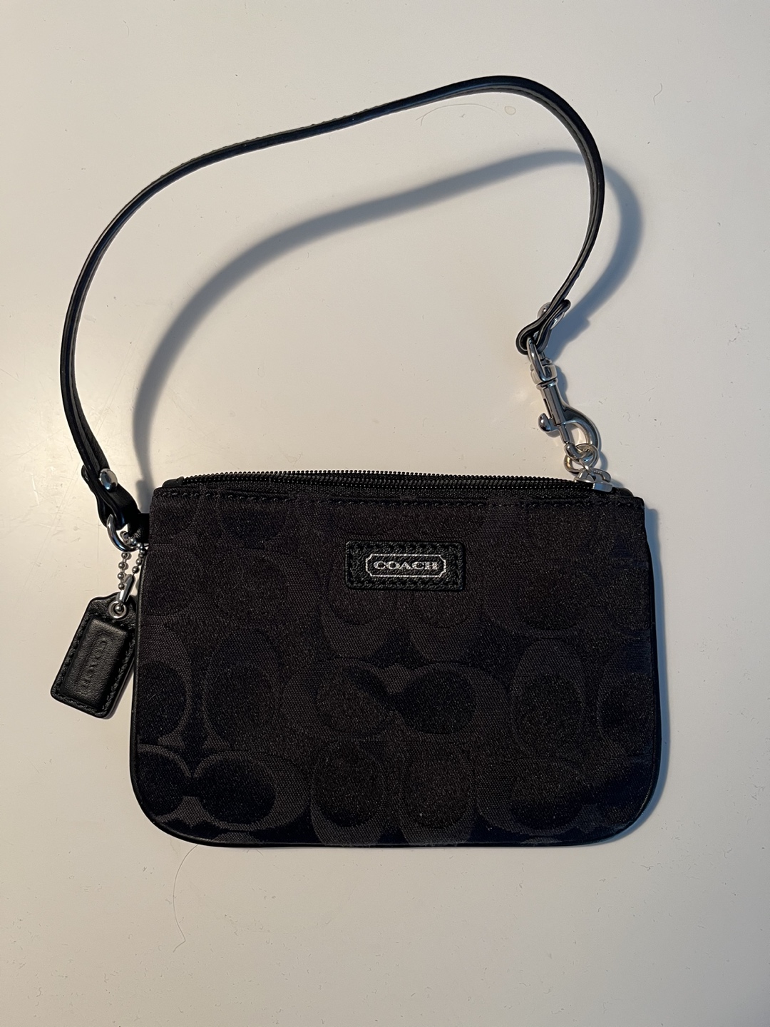 Classic Coach black wristlet thumbnail