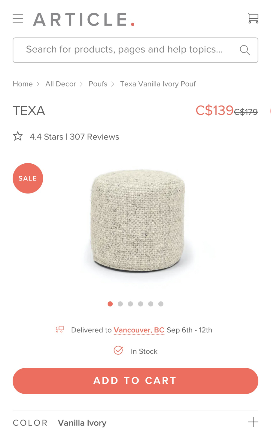 Article Texa Pouf - photo 2