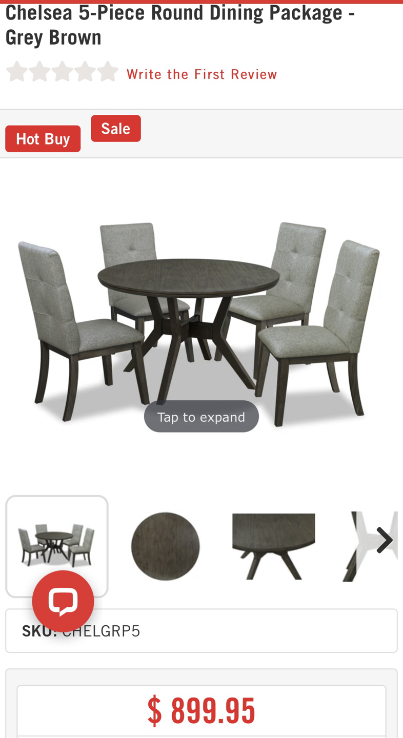 Chelsea Round Dining Table -5 piece - photo 3