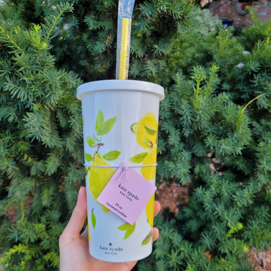 Kate Spade lemon tumbler cup thumbnail