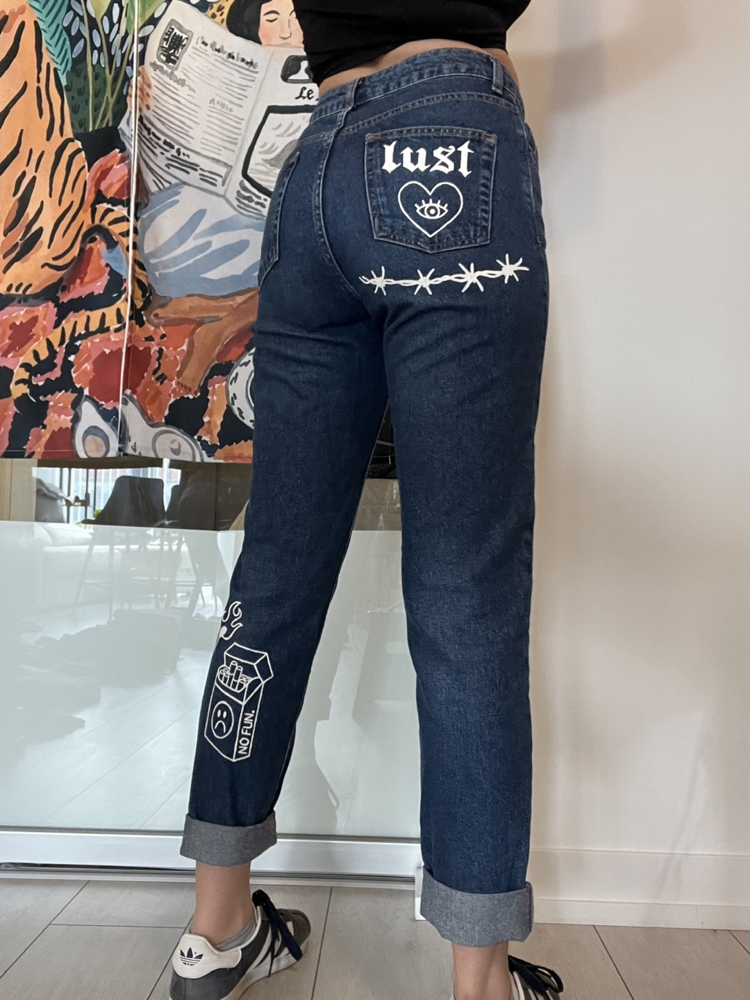 Top Shop Hand Painted Mom Jeans (give me an offer)