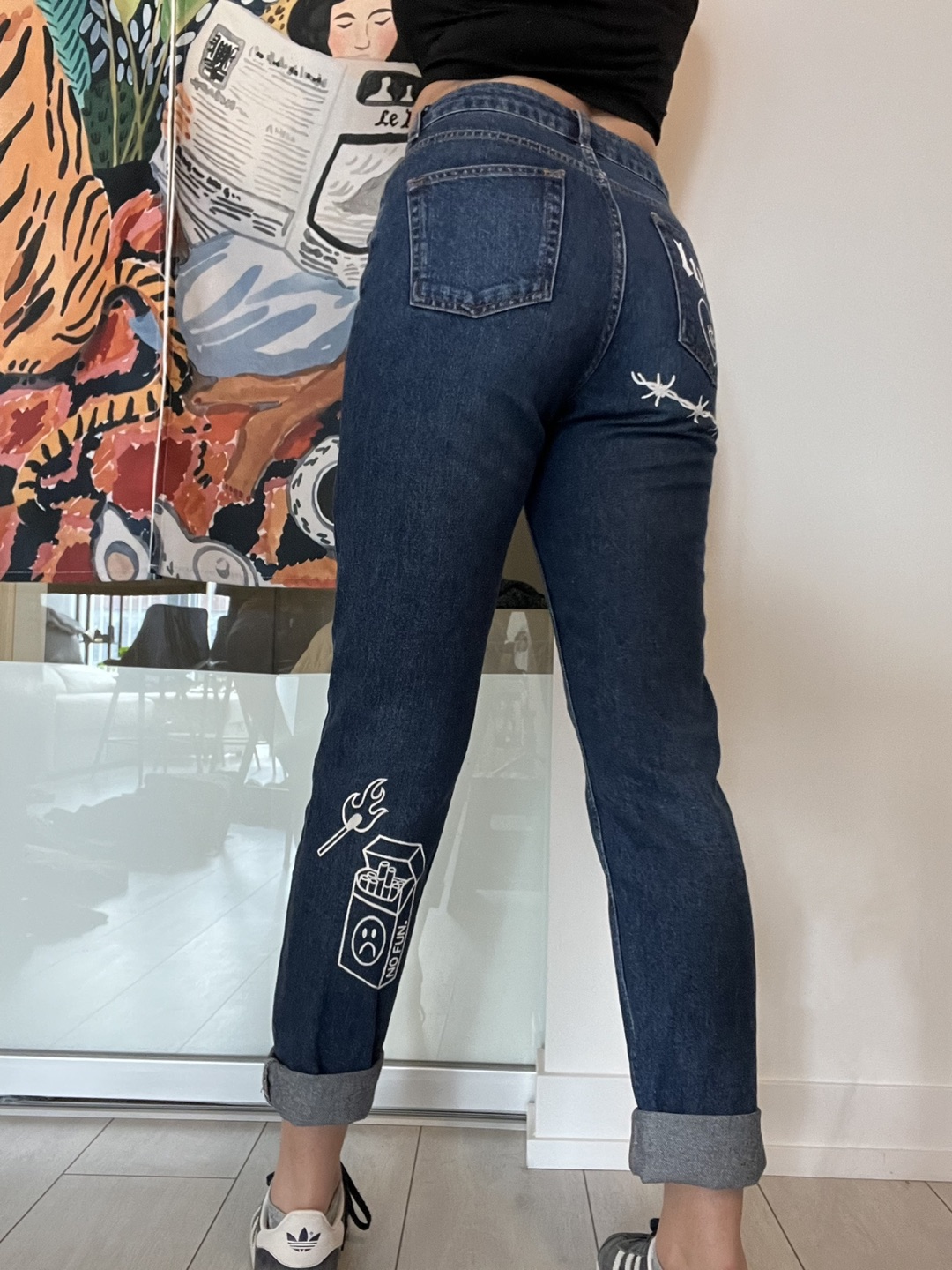 Top Shop Hand Painted Mom Jeans (give me an offer) - photo 2