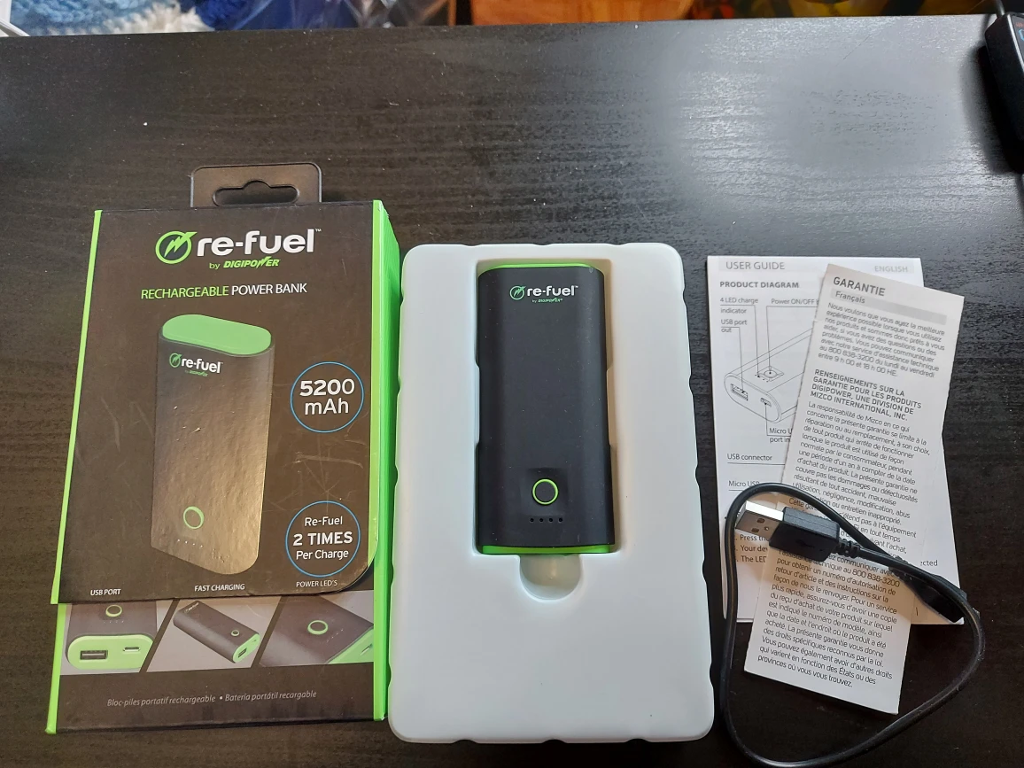 Re-fuel rechargeable power bank