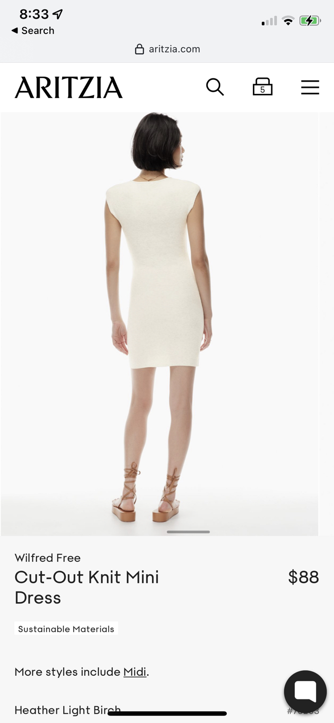 Aritzia Wilfred Free Cut-Out Knit Mini Dress image indicator(8)