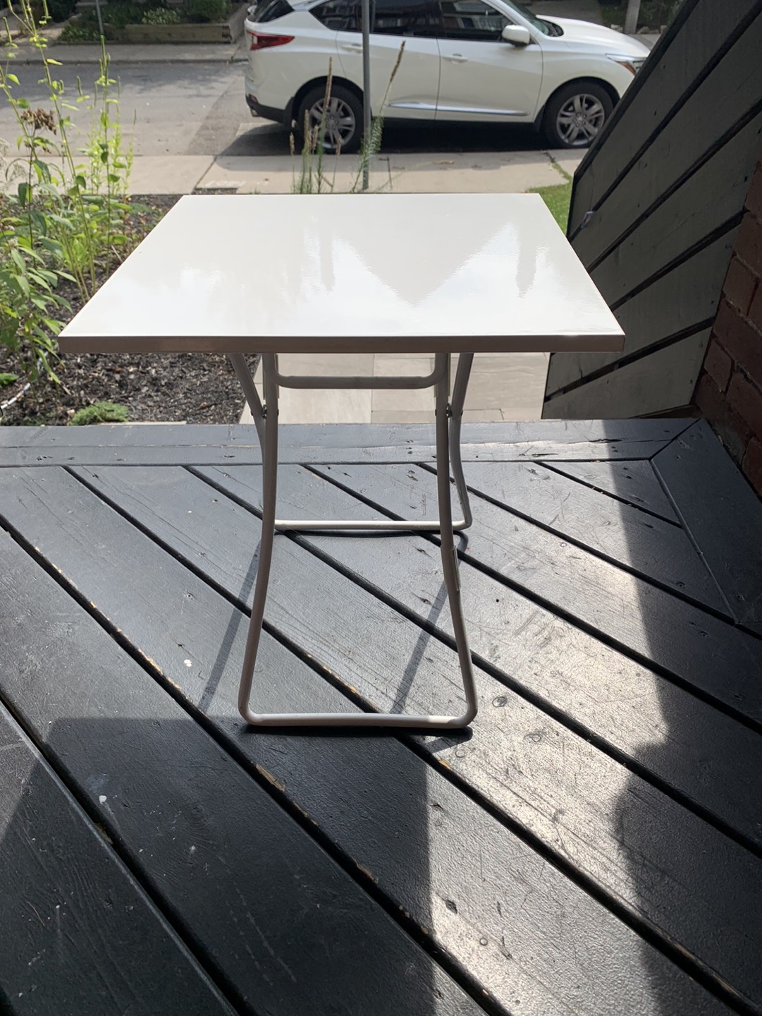 Small white outdoor table