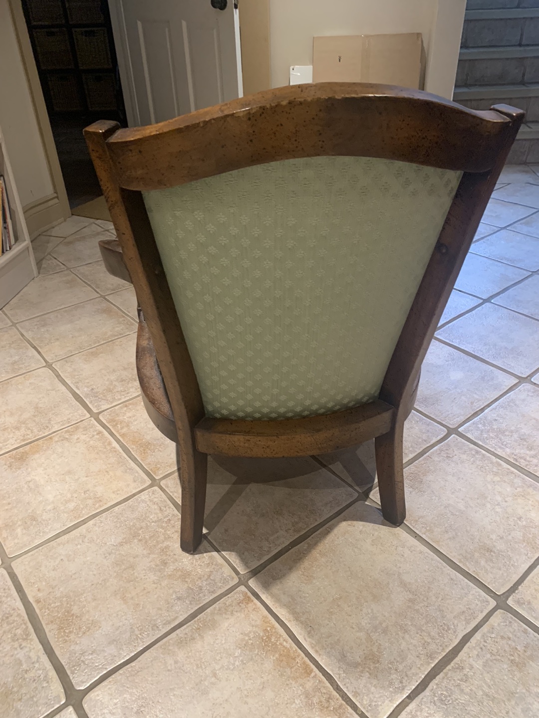 Vintage armchair - wood frame with cane back - photo 3