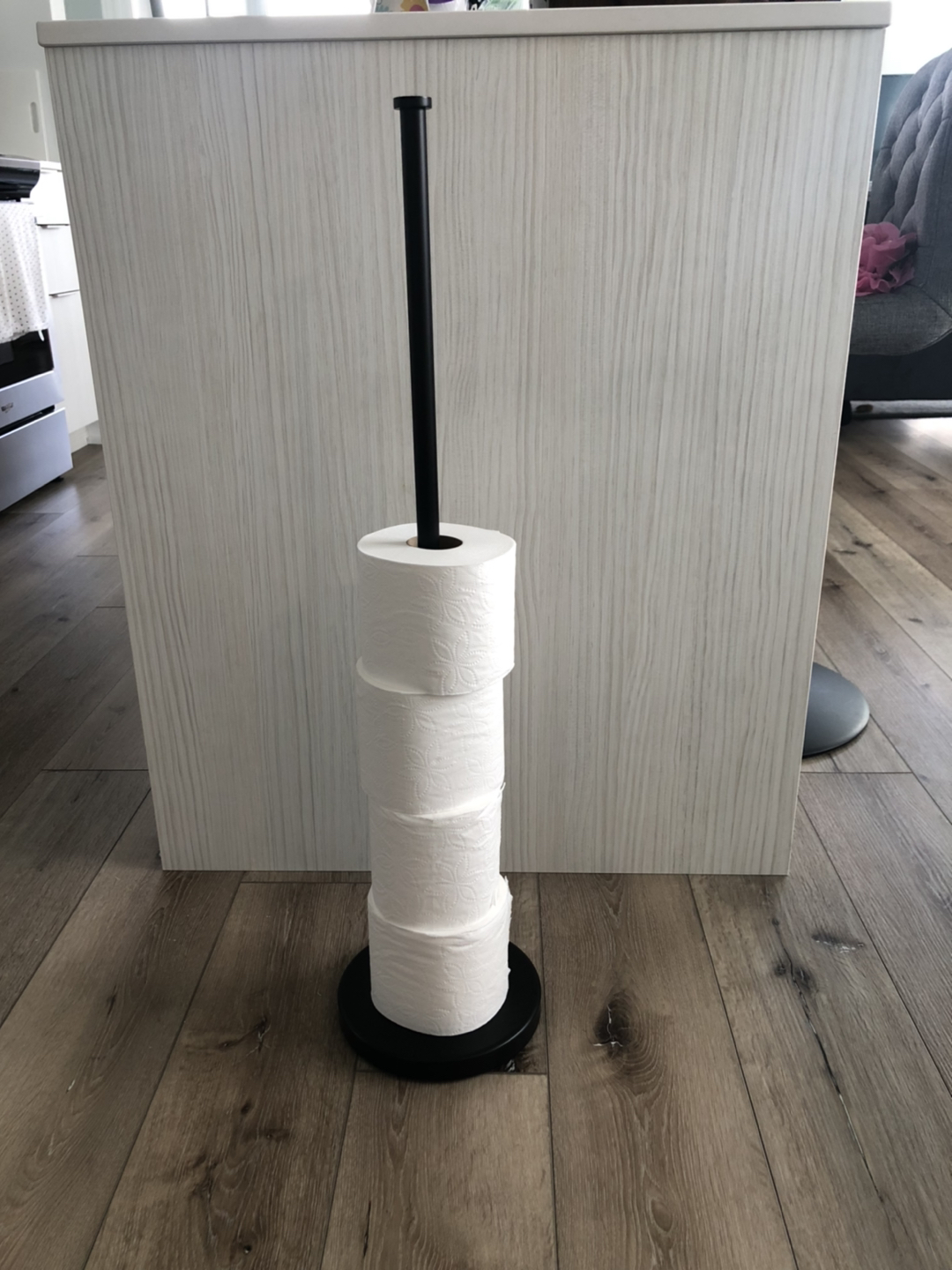 New | Tall black toilet paper holder thumbnail