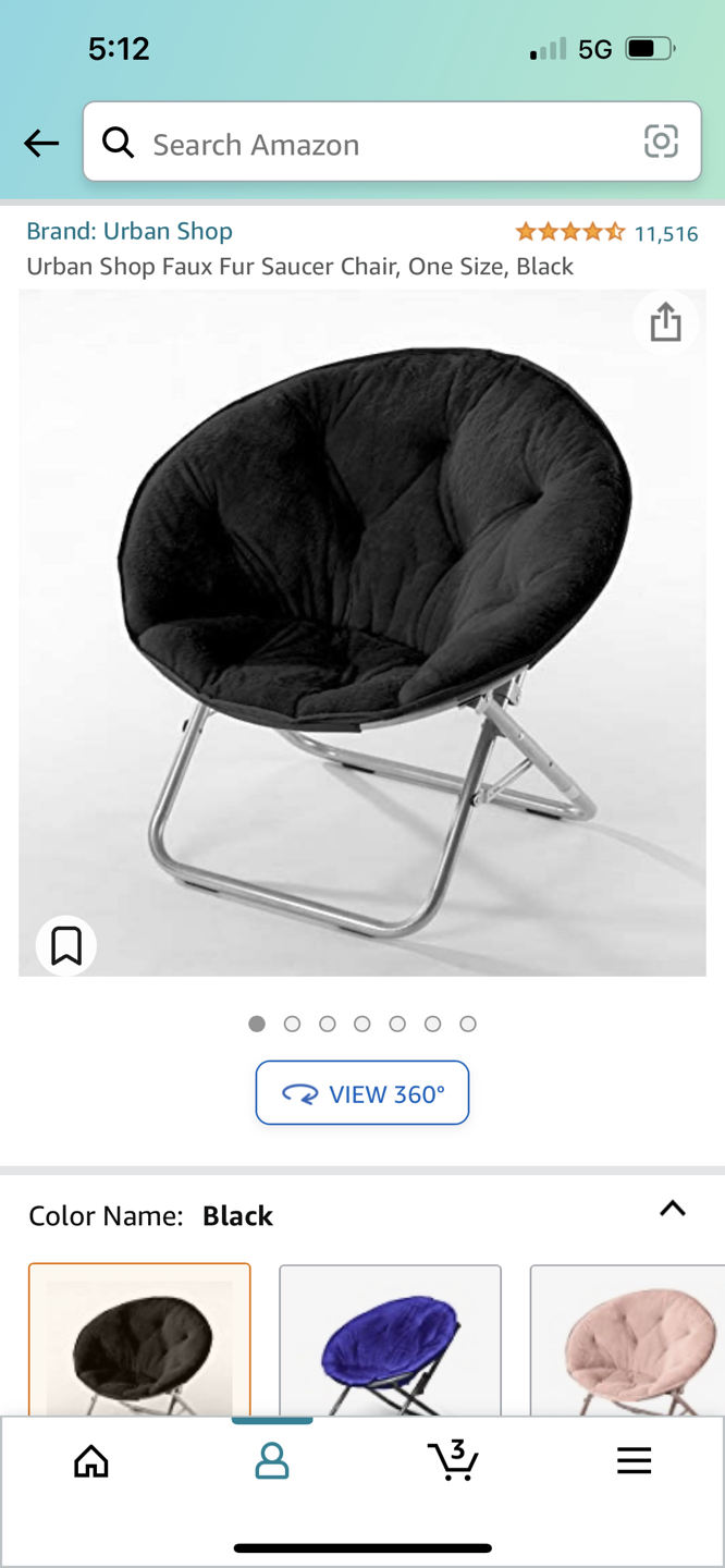 Gently used saucer chair (black) thumbnail