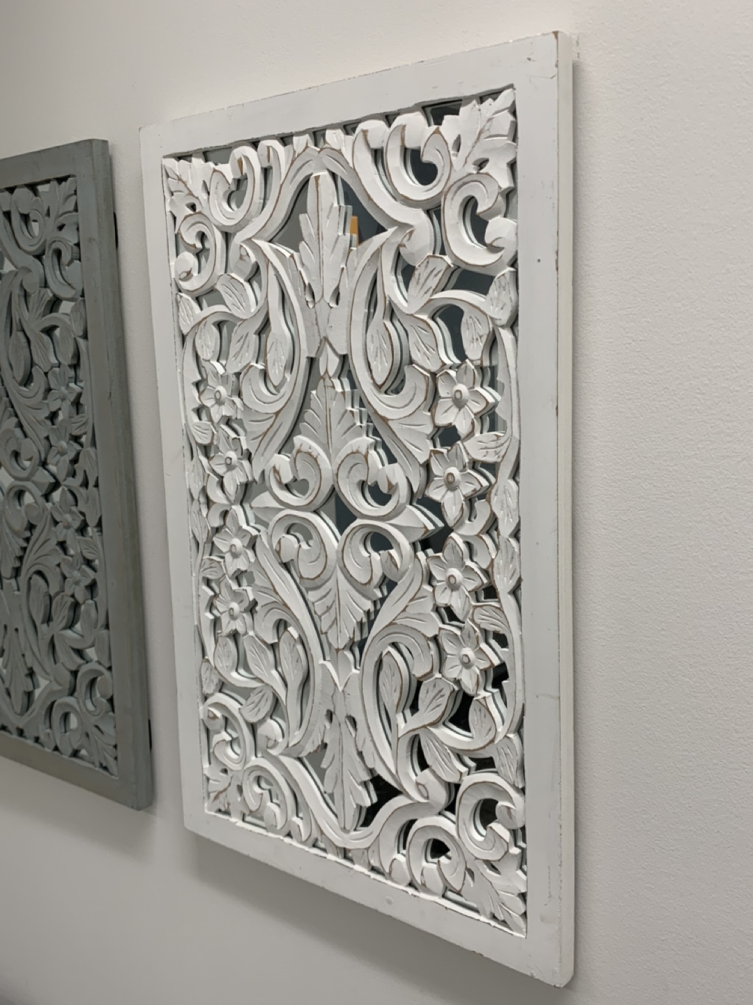 2 Beautiful 1/2 Price Mirrors with Wood Lattice Overlay - photo 5