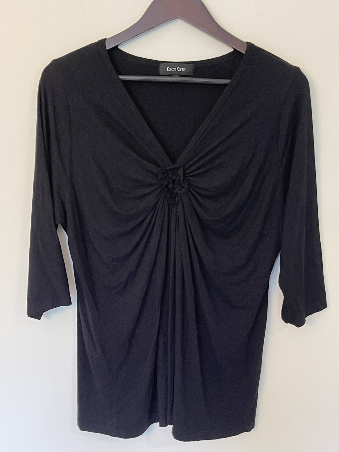 Black Karen Kane Ruched Top 2x thumbnail