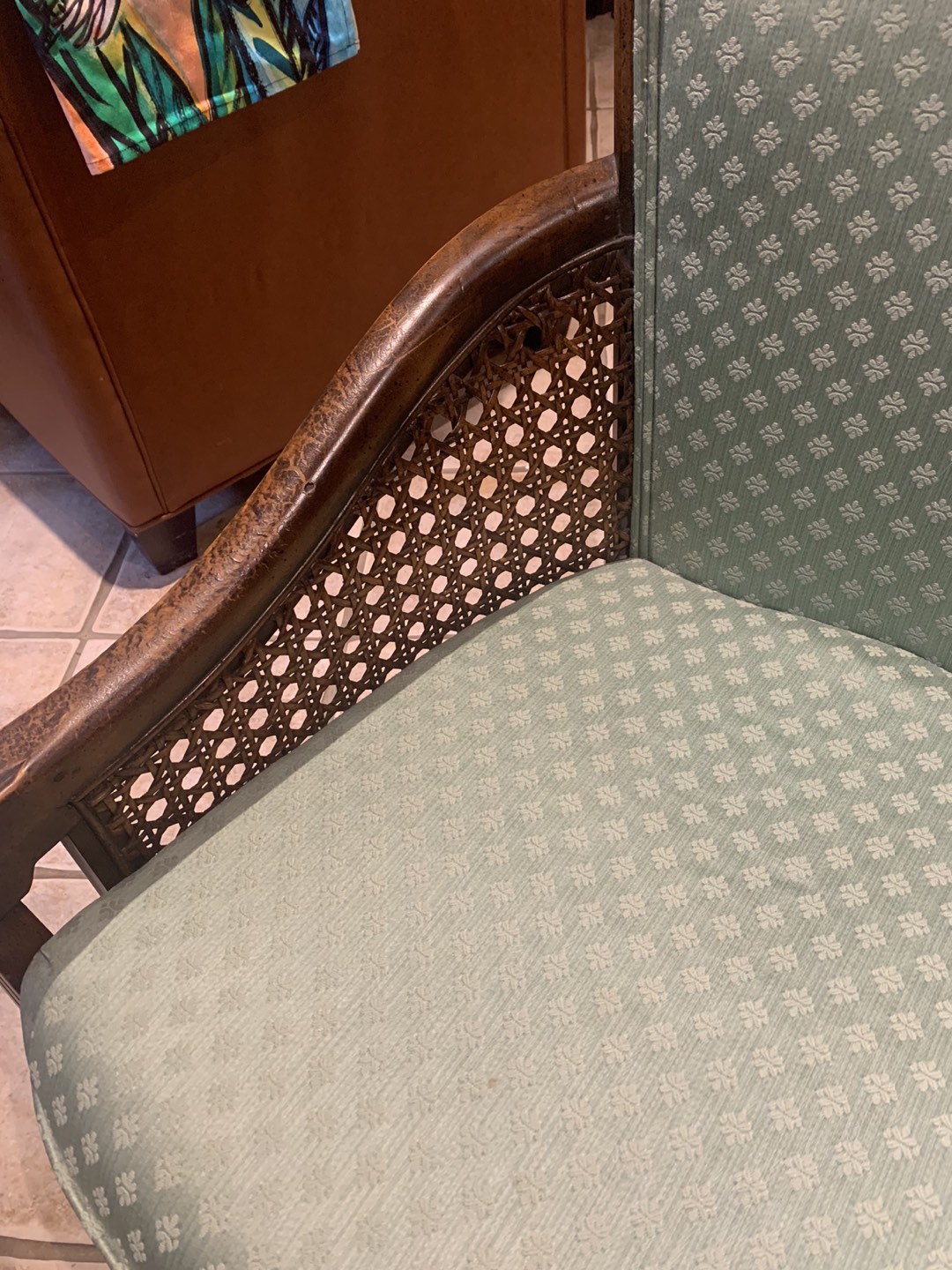 Vintage armchair - wood frame with cane back - photo 2