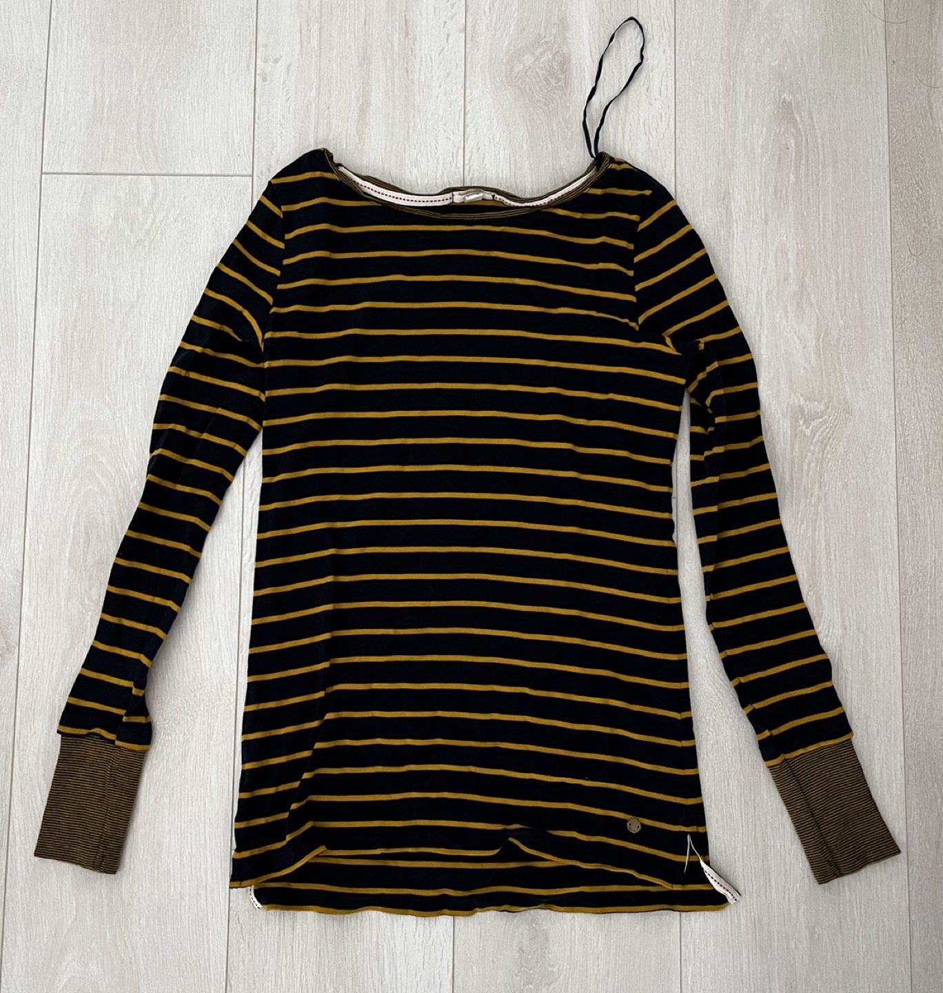 Moving Sale: ESPIRIT sweater in navy and yellow stripes thumbnail
