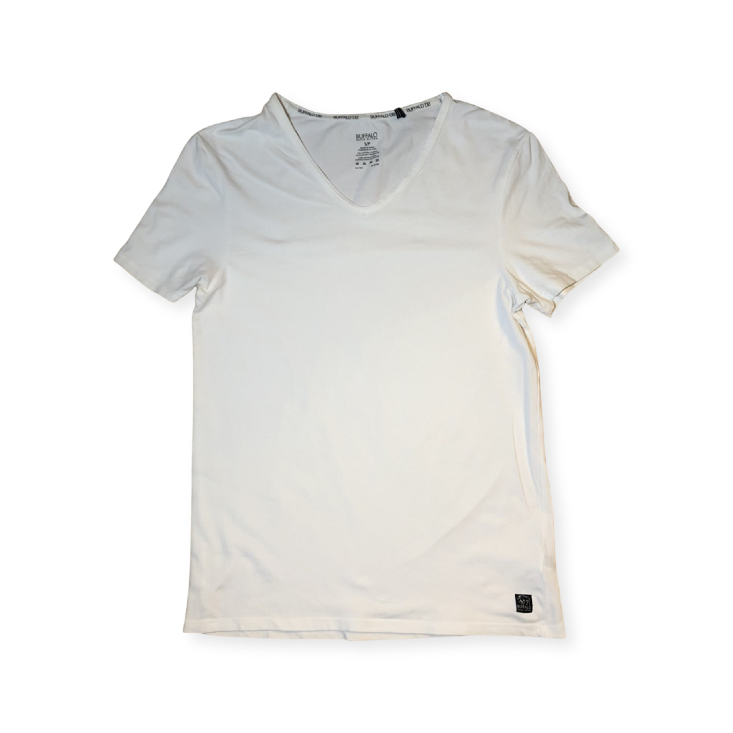 Buffalo White V-Neck T-Shirt