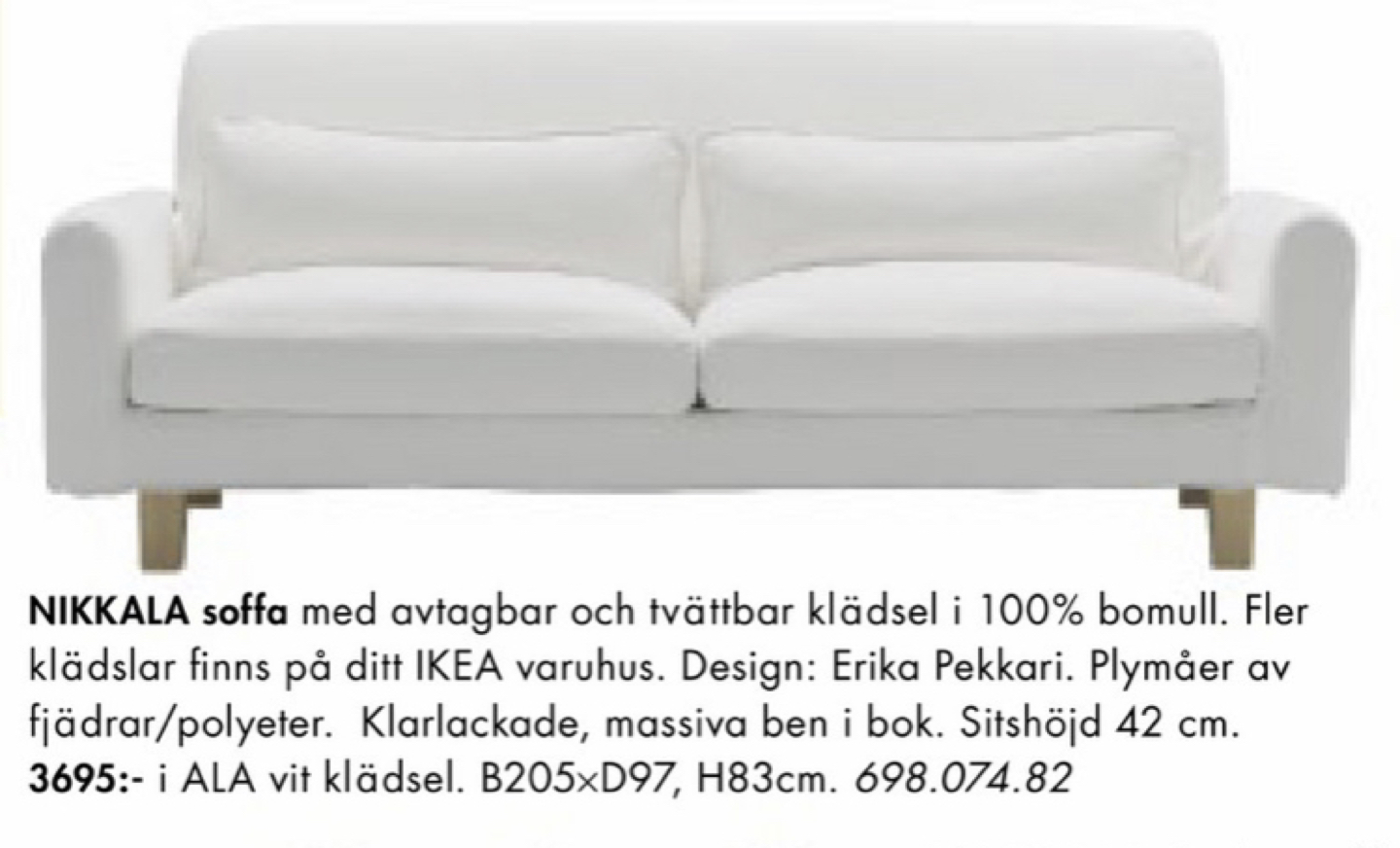 IKEA Sofa - Nikkala Grey 3 Seater - photo 3