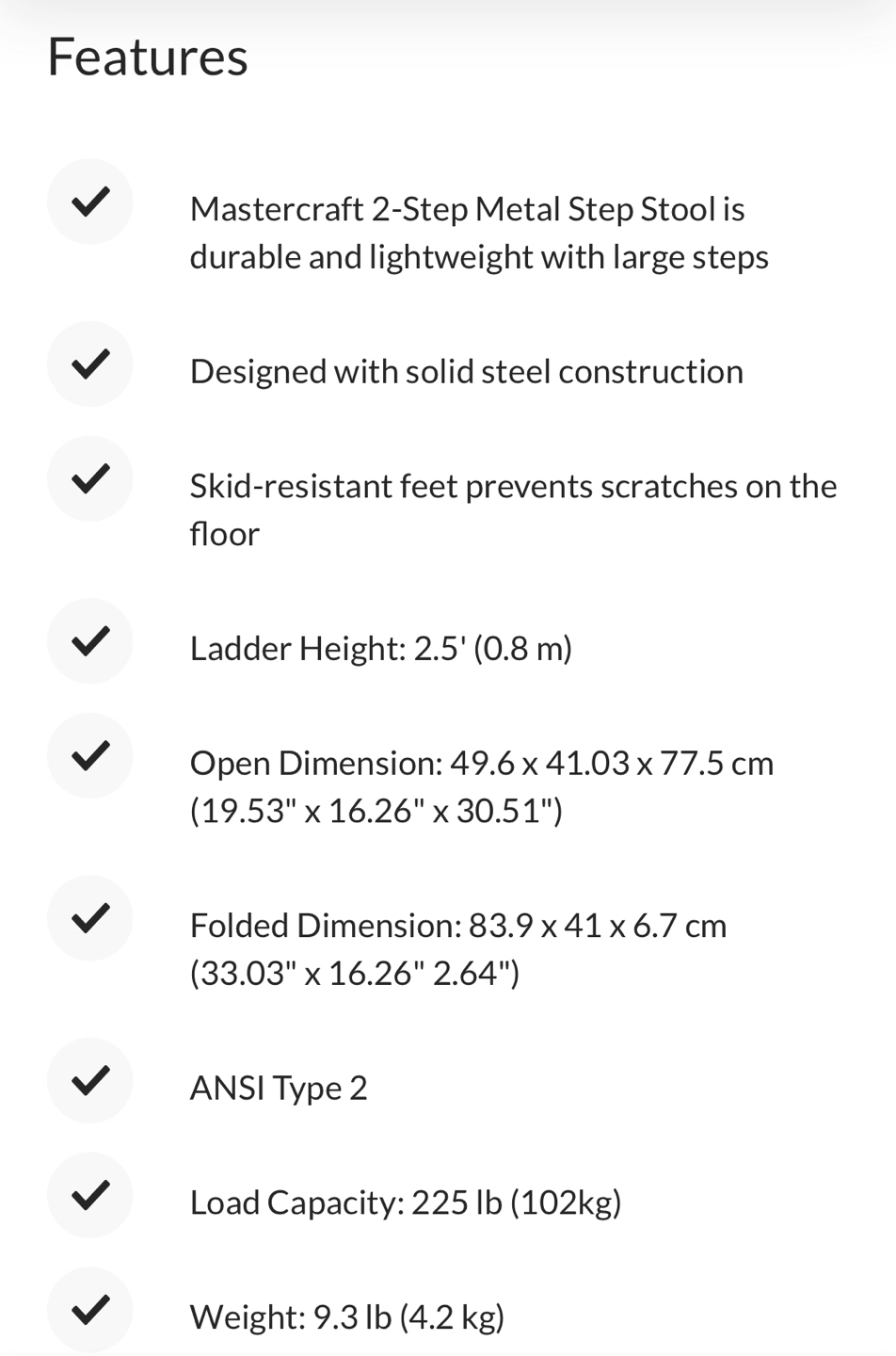 Mastercraft 2-Step Metal Folding Step Stool - photo 3