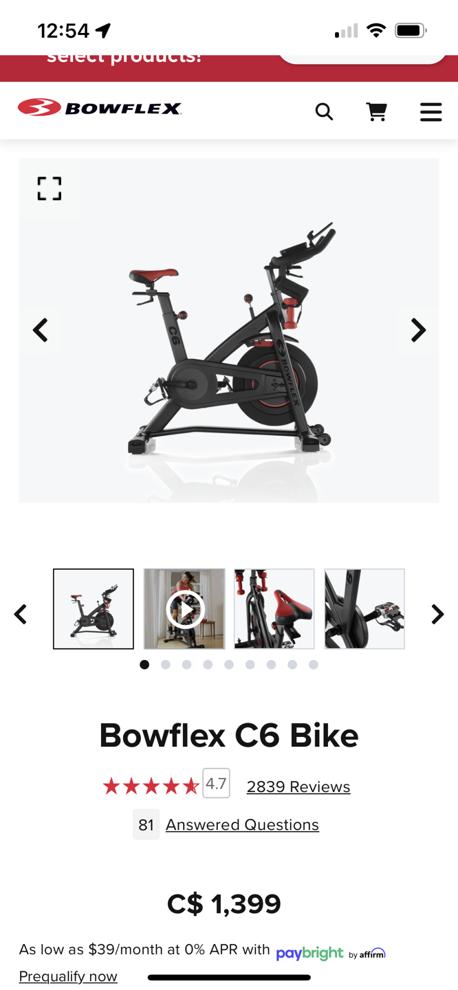 Bowflex C6 bike