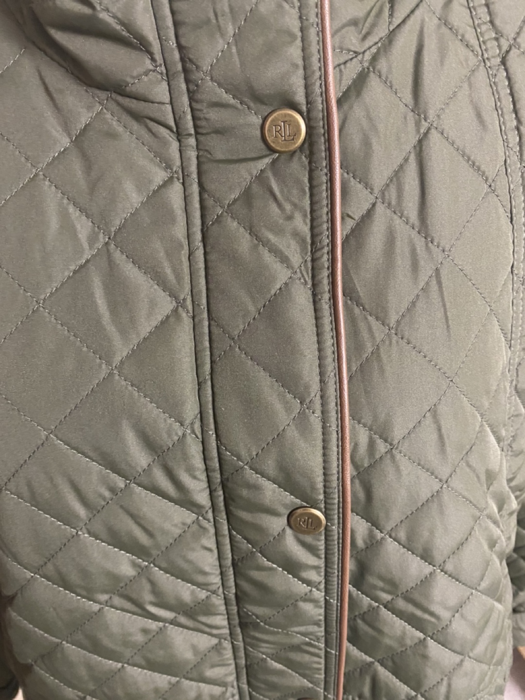 Brand new Ralph Lauren Plus  Faux Leather-Trim Quilted Jacket - photo 5