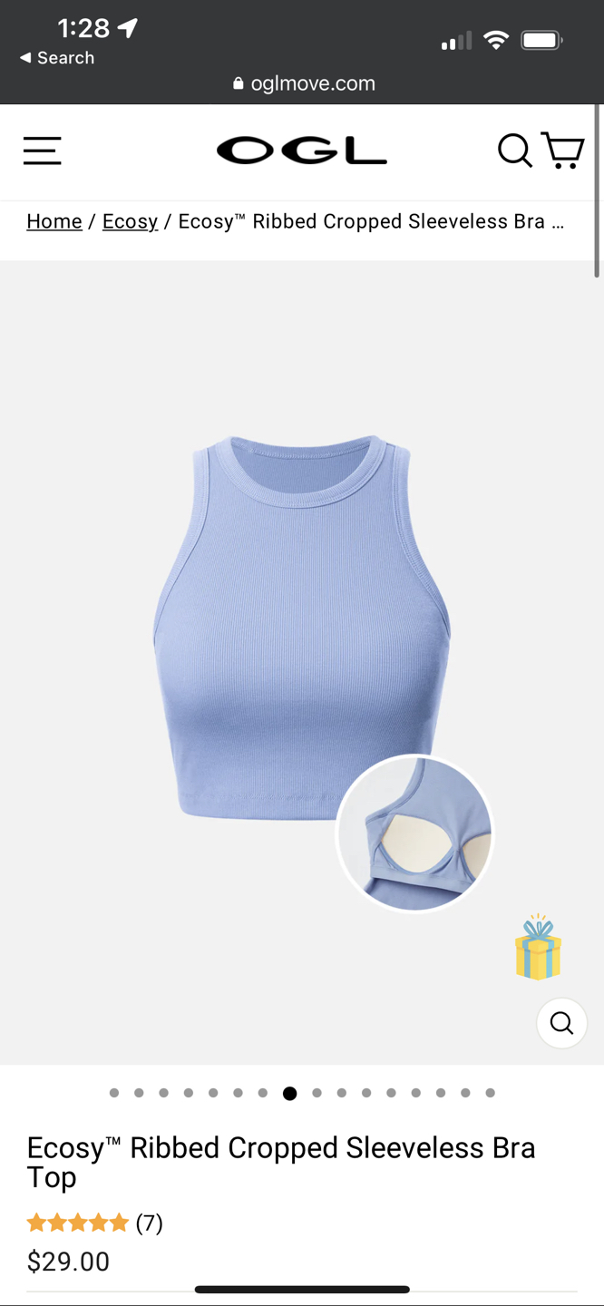 BNWT Sustainably made ribbed tank top thumbnail