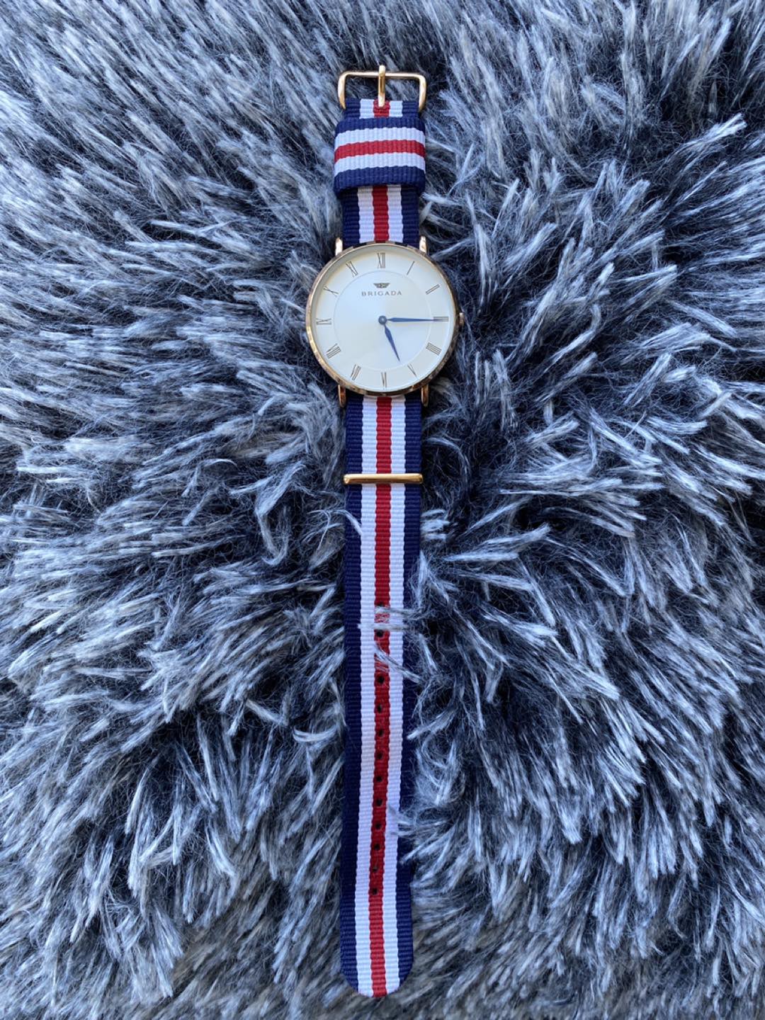 Mens Watch Quartz Nylon Band Rose Gold Case Dia. 44mm - photo 5