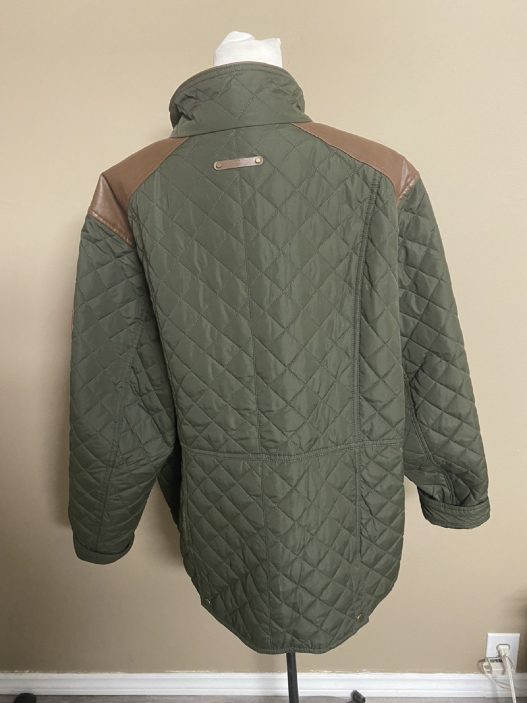 Brand new Ralph Lauren Plus  Faux Leather-Trim Quilted Jacket - photo 2