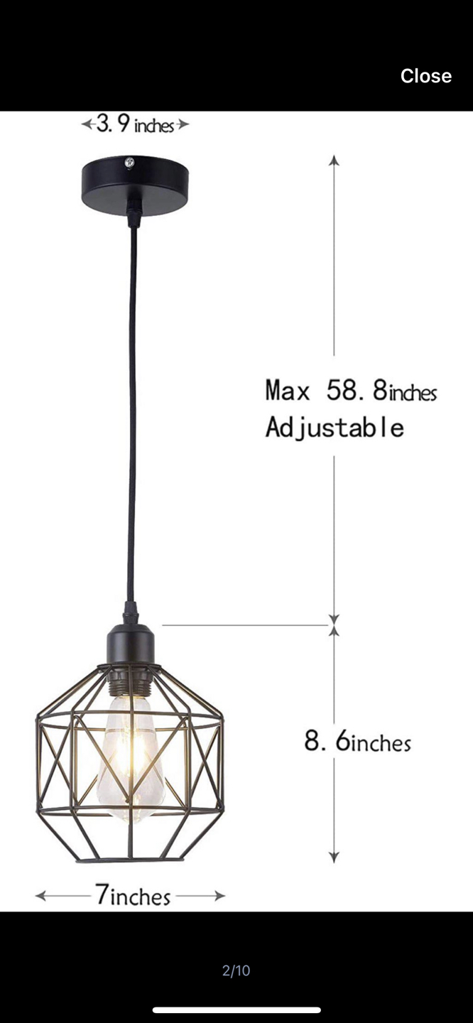 Black hanging pendant light image indicator(2)