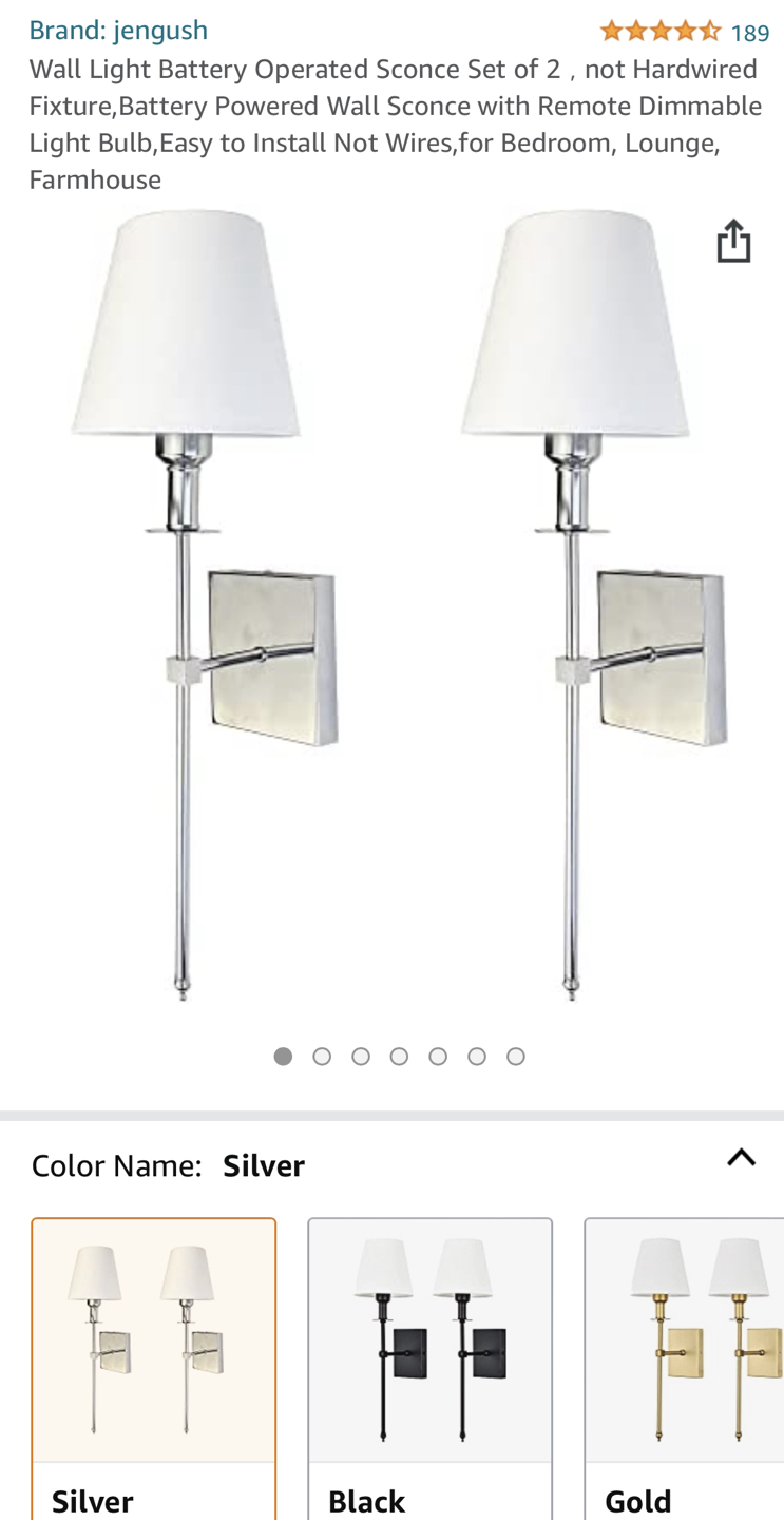 Battery Powered Wall Lamp