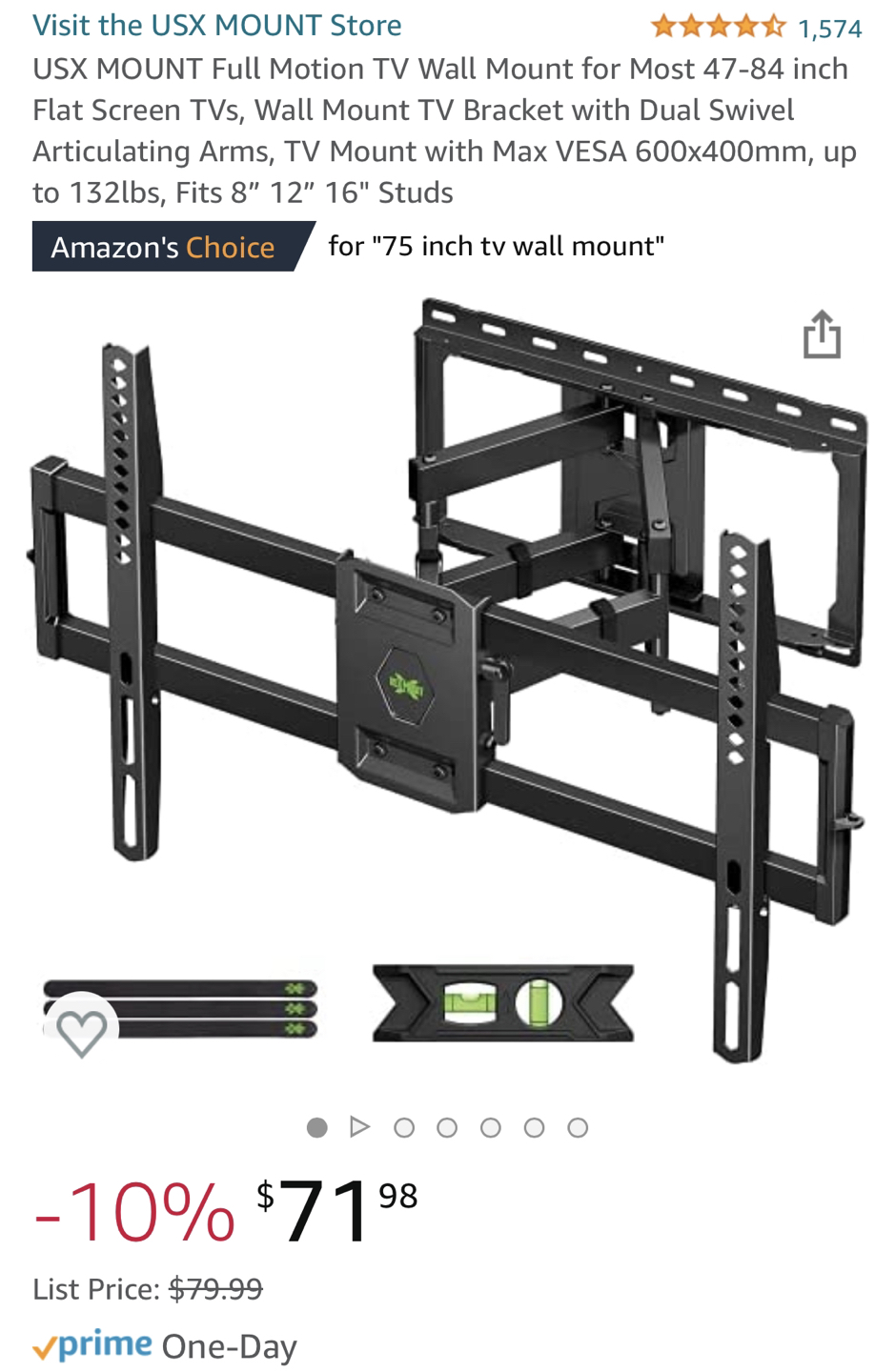 BNIB Full Motion TV Wall Mount (47-84 inch Flat Screen TVs)