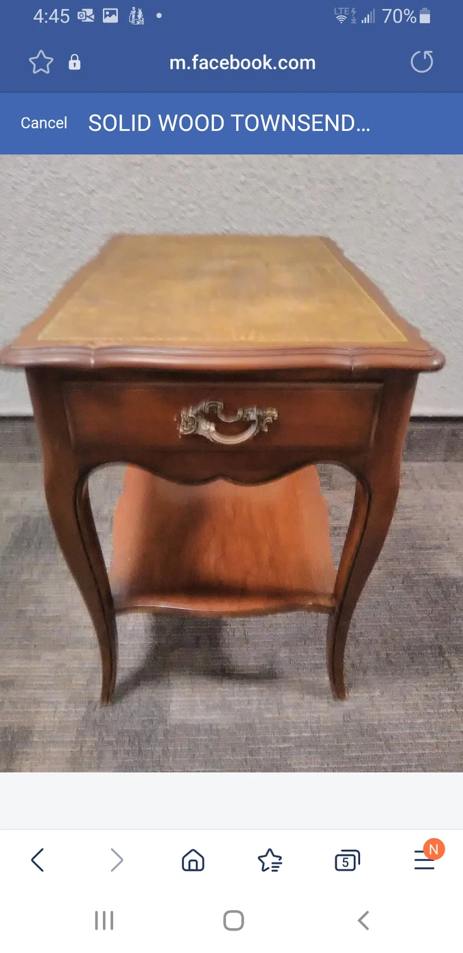 VINTAGE WOOD TOWNSEND MFG. CO SIDE TABLE thumbnail
