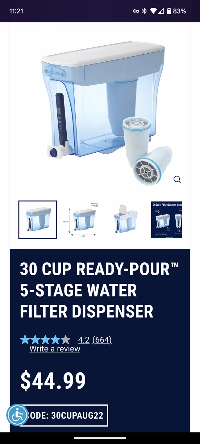 ZeroWater filter system thumbnail